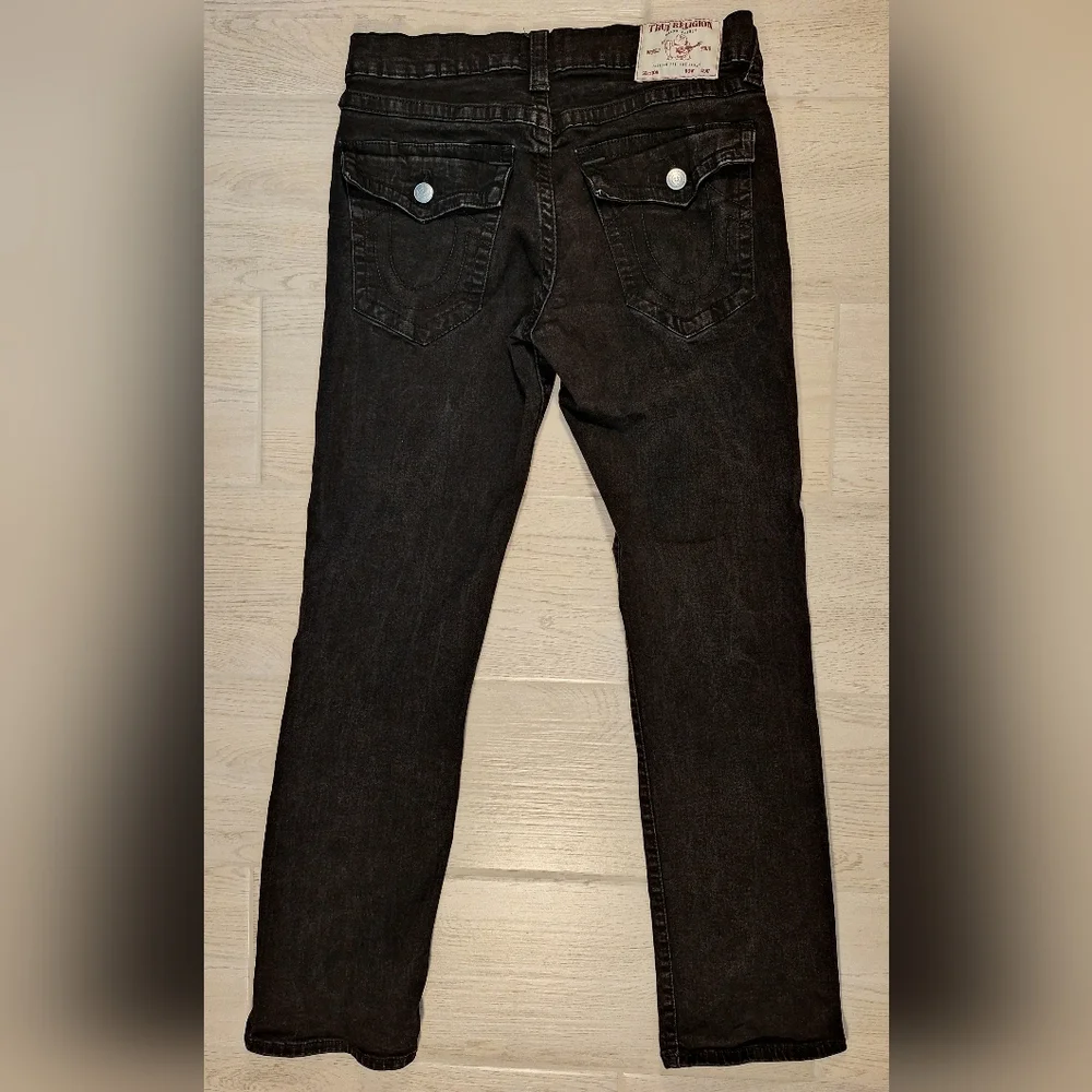 True Religion World Tour Men's Jeans Ricky Relaxed Straight Black Jeans Size 33